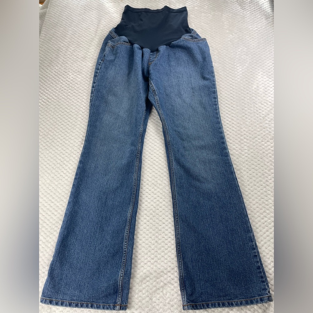 💖5/$25 Two Heart Maternity By Destination Maternity Blue Wide & Flare Jeans L